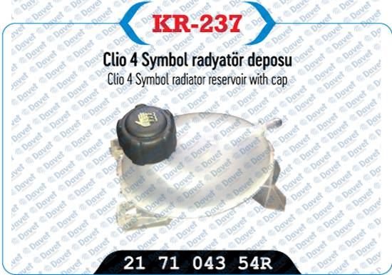 KAYA KR-237 Radyator Ek Genlesme Su Deposui Clio Iv-Symbol-Lodgy-Dokker